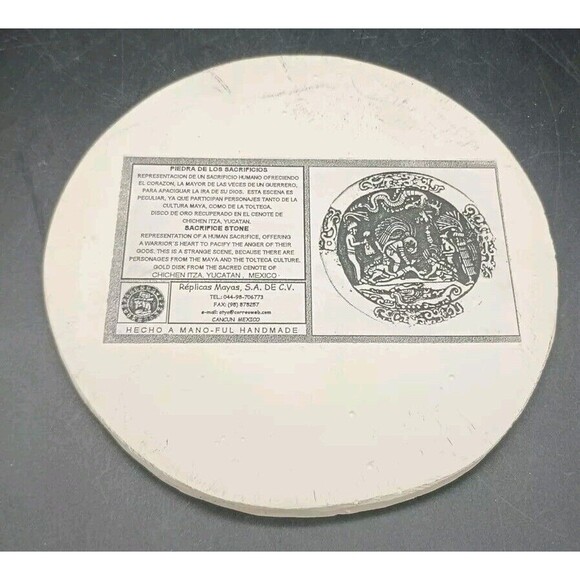 Handmade Replica Disk of The Maya Human Sacrifice Sacred Cenote of Chichen Itza - Picture 6 of 9